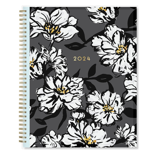 Blue Sky 2024 Weekly and Monthly Planner, January - December, 8.5" x 11", Clear Pocket Cover, Wirebound, Baccara Dark (110211-24)