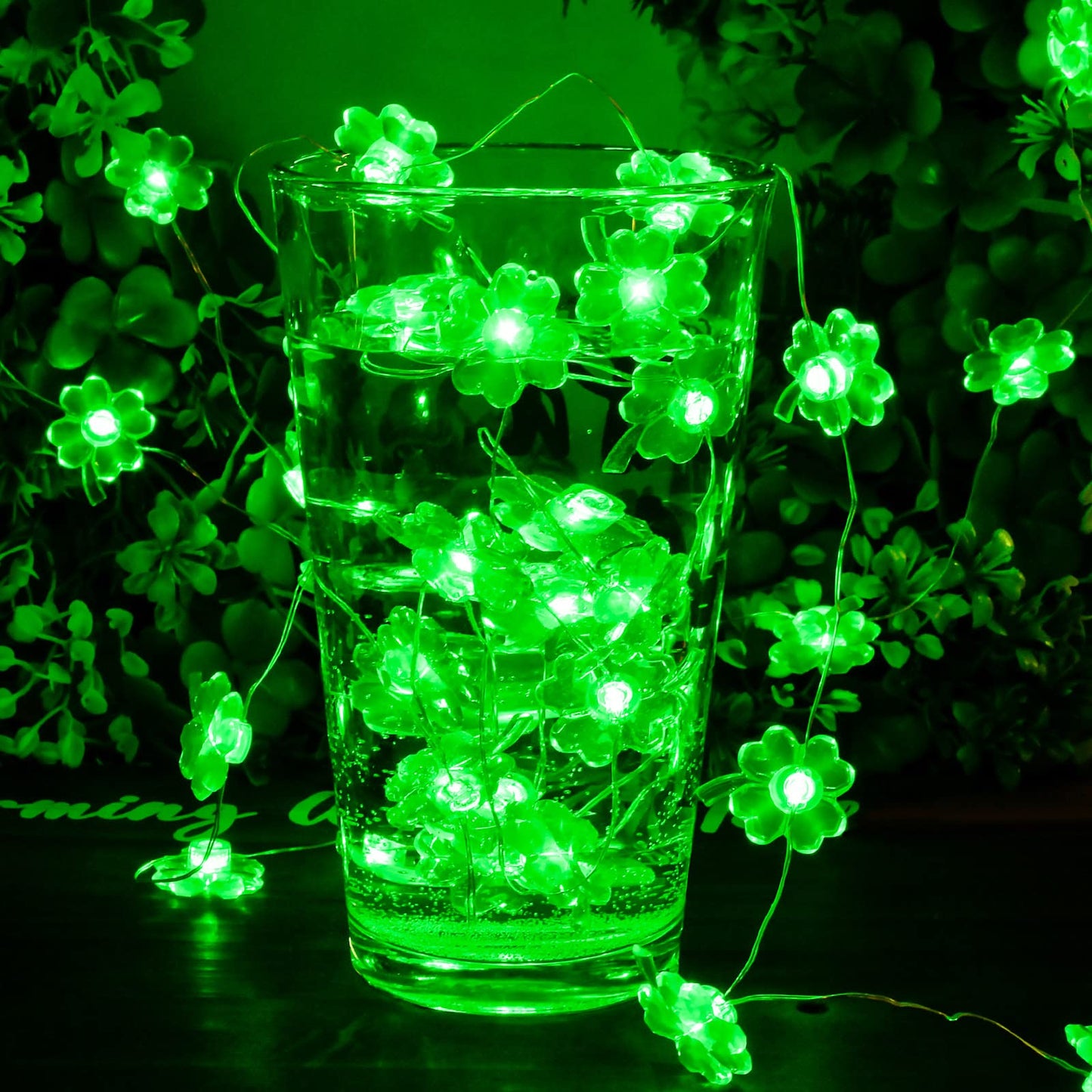Tmacker St Patricks Day Decorations 3D13Ft 50LED Green Shamrock String Light, St Patricks Day Decor Irish Party for Home Indoor/Outdoor Wedding Anniversary Holiday Green Decor