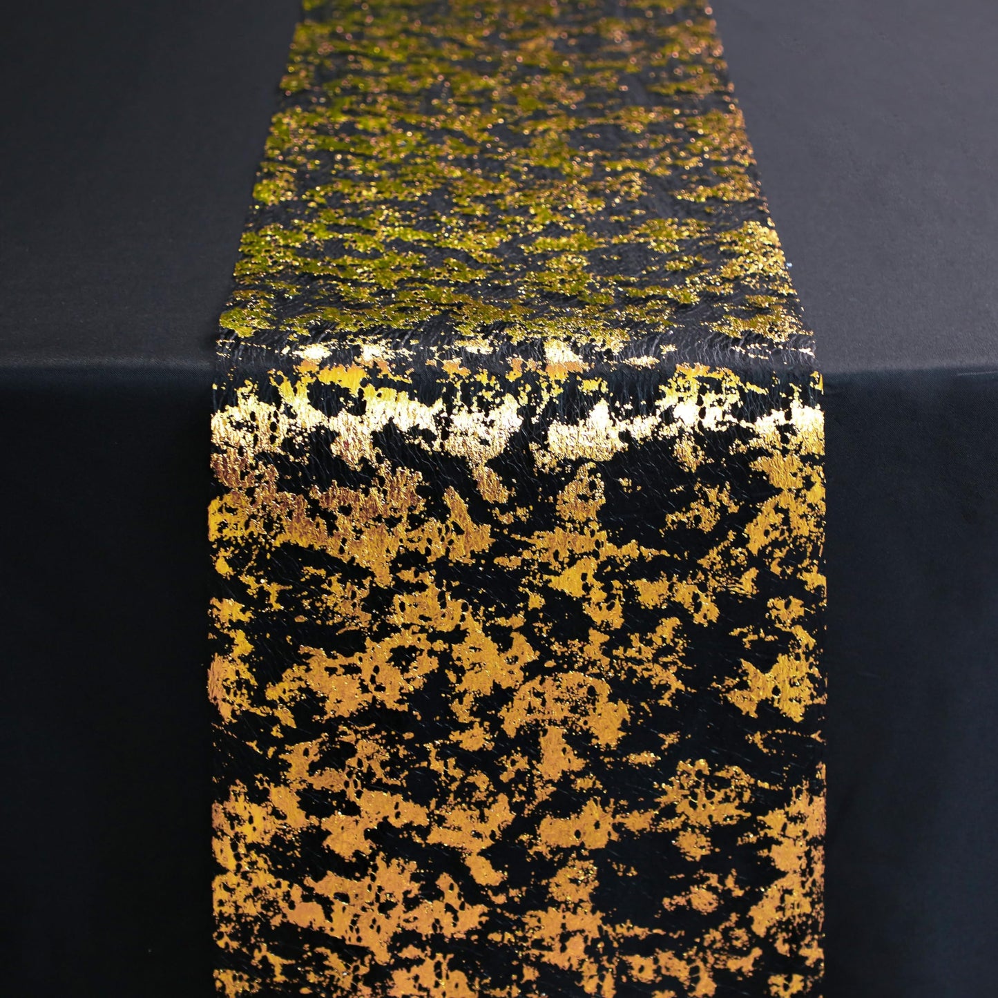 Black and Gold Table Runner 49 Feet 588 inches Sparkly Golden Metallic Foil Runners Decorations Glitter for Wedding Christmas Thanksgiving Anniversary Party Birthday by Snowkingdom