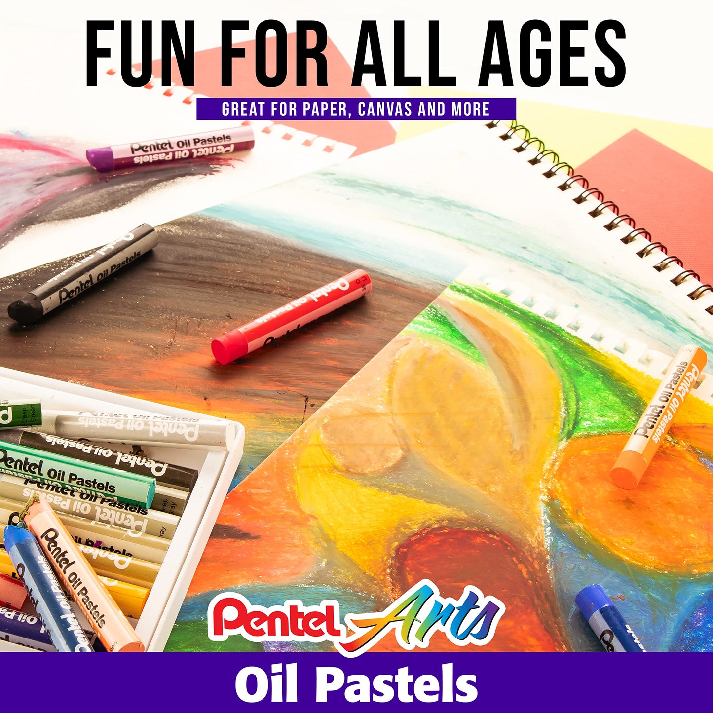 Pentel Oil Pastels 50/Pkg-Assorted Colors