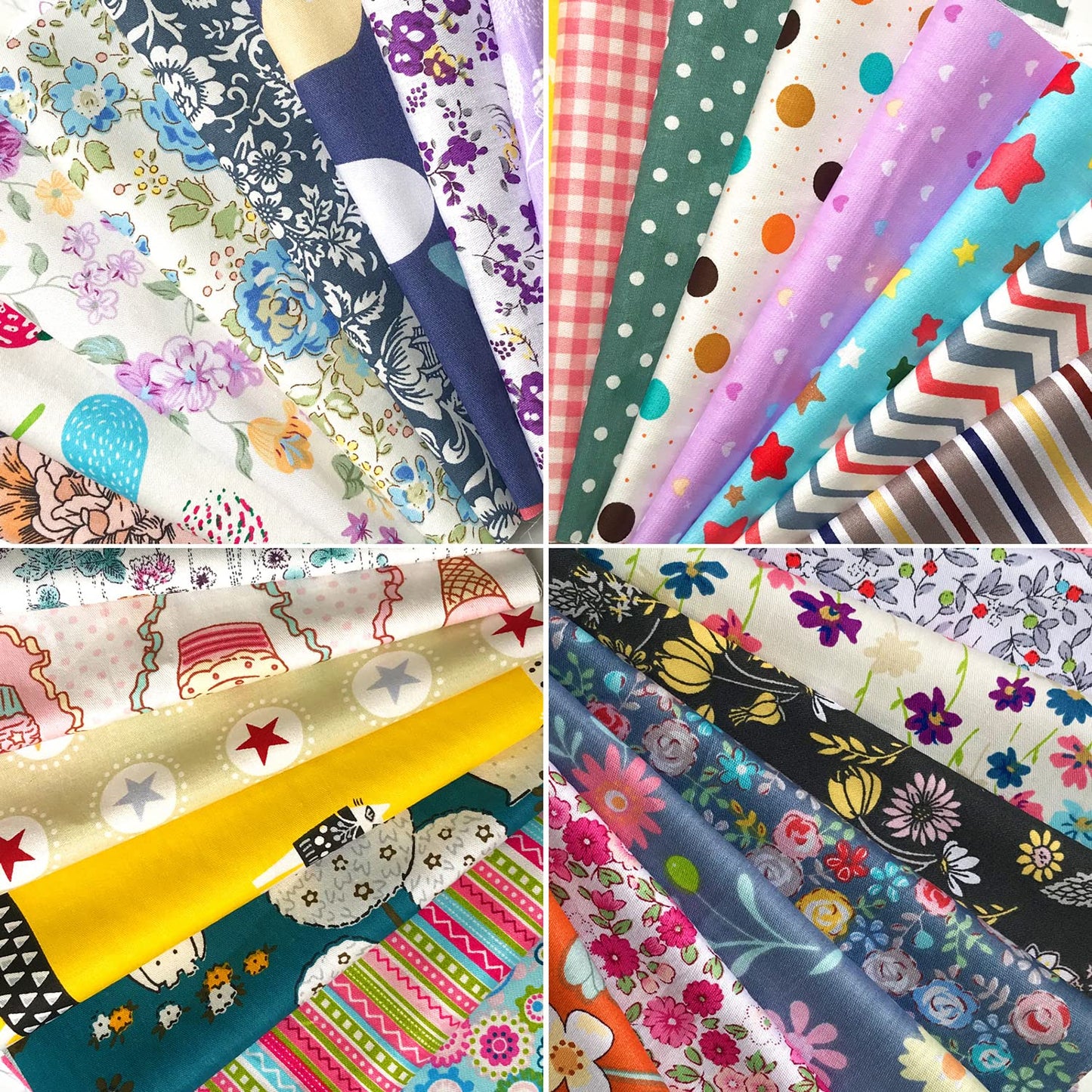 Cotton Quilting Fabric Misscrafts 50pcs 8" x 8" (20cm x 20cm) Craft Supplies Top Fat Quarter Bundles Floral Precut Fabric Square for DIY Craft Patchwork