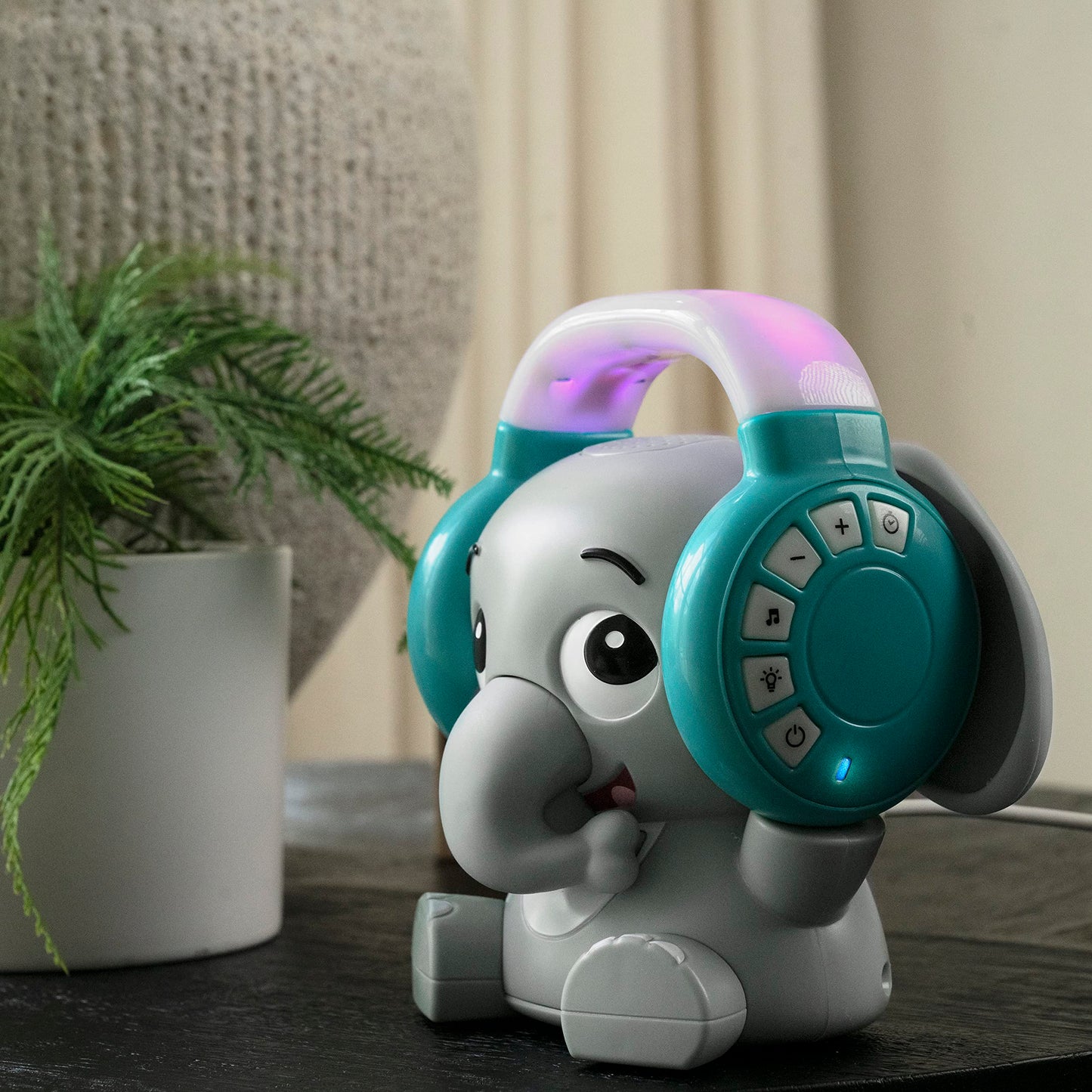 Baby Einstein Earl The Elephant Bluetooth Soother Sound Machine, Stream Music + Night Light, Infant to Toddler