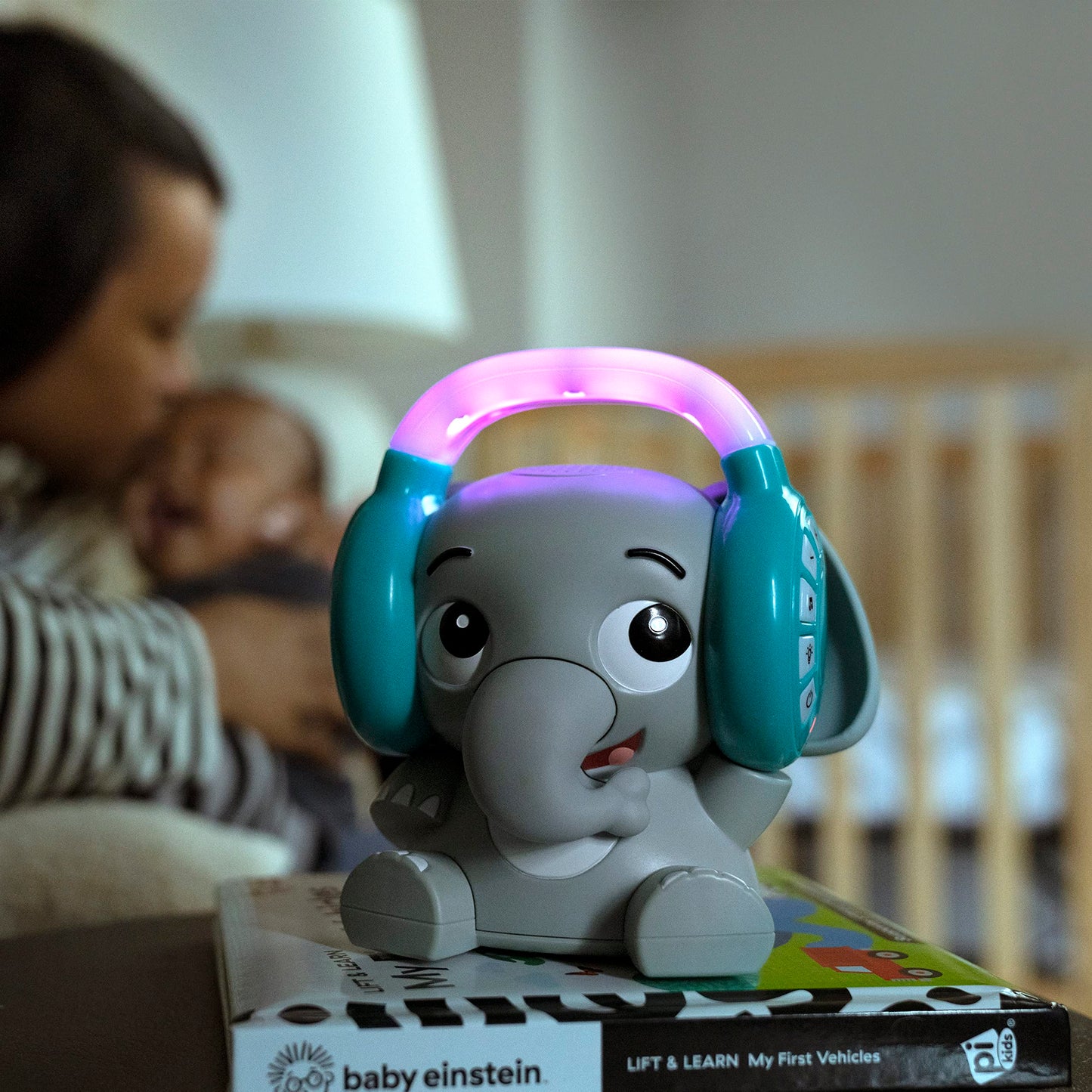 Baby Einstein Earl The Elephant Bluetooth Soother Sound Machine, Stream Music + Night Light, Infant to Toddler